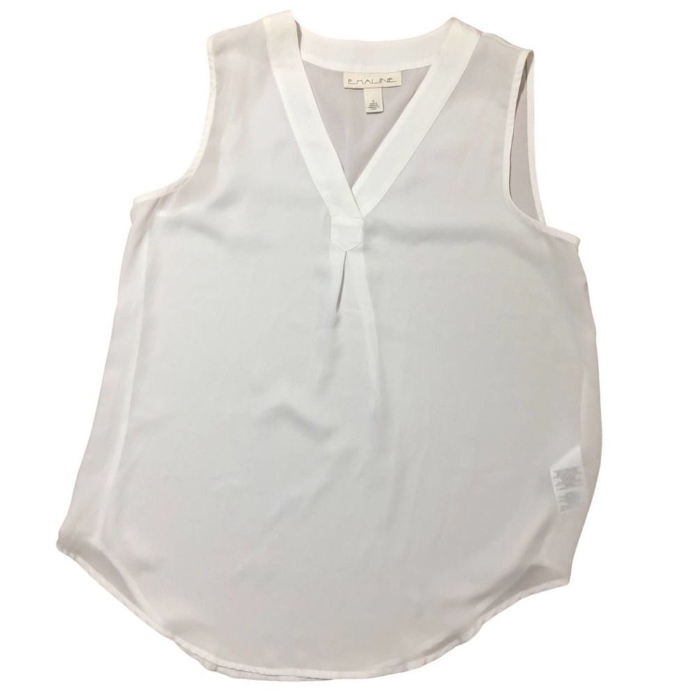Emaline Small Blouse Sleeveless Sheer Career Work Office Church Business Top